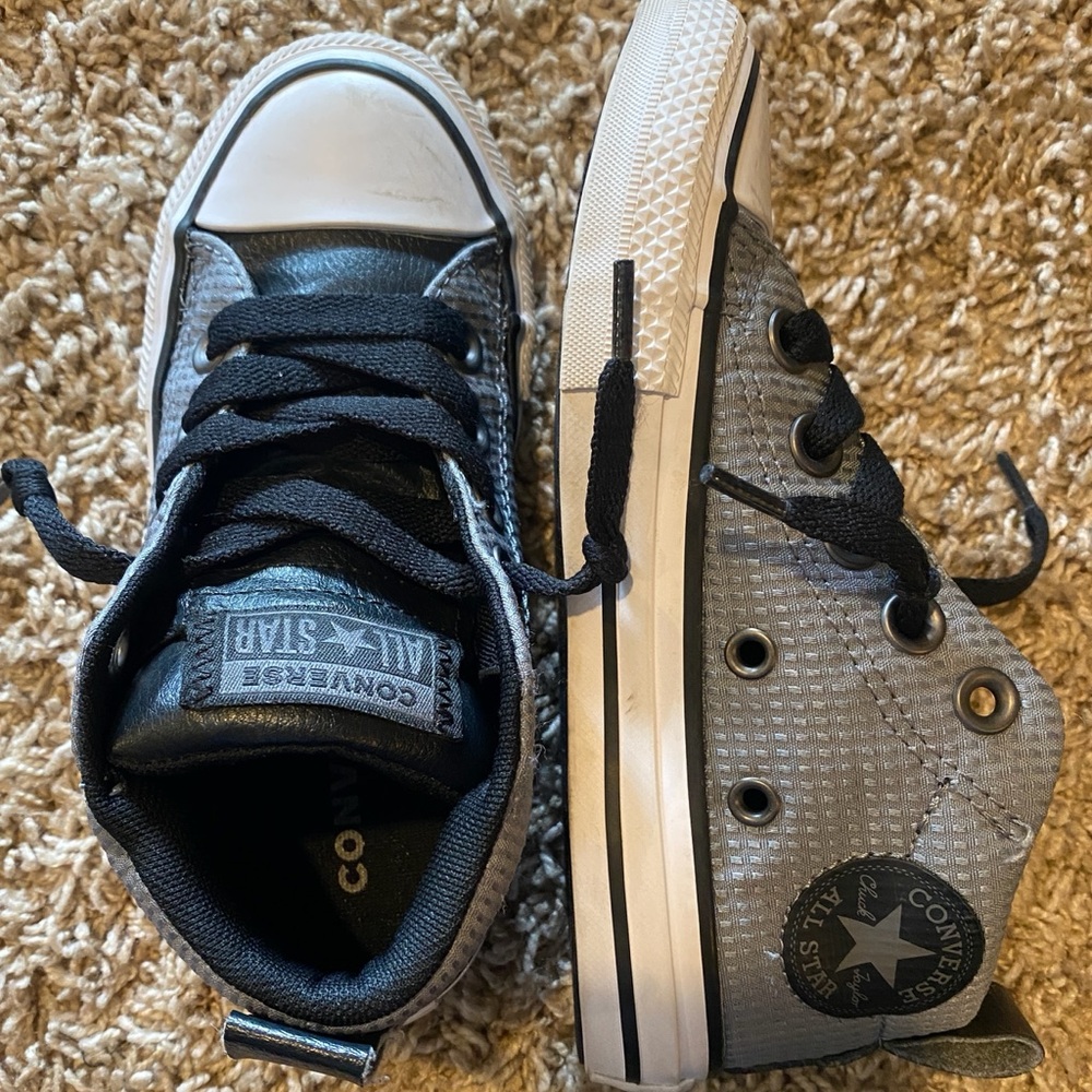 Converse Kids' Gray and Black High-Top Sneakers